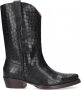Shabbies Amsterdam Western enkellaars croco geprint leer zwart - Thumbnail 2