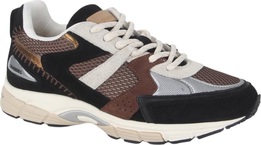 SHABBIES Lage Sneakers Dames Abbey Run Maat: 37 Materiaal: Suède Kleur: Zwart