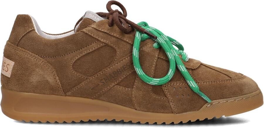 SHABBIES Lage Sneakers Dames April Mina Suède Bruin - Foto 4