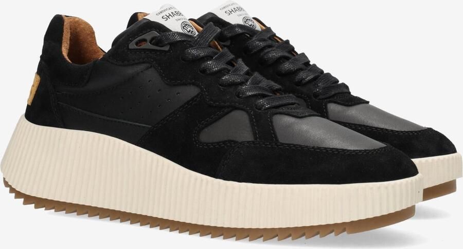 Shabbies Amsterdam Chavi Nio sneaker Suède Zwart