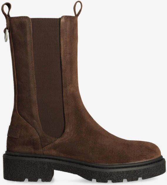 Shabbies Amsterdam Chelsea Boot Jacy Shelly Donker Brown Dames Laarzen