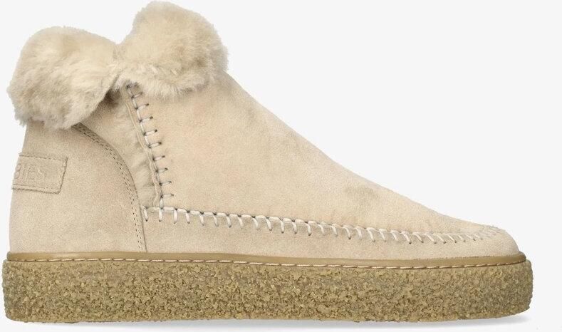 SHABBIES Vachtlaarzen Dames Chewy Moux Doubleface Suède Beige