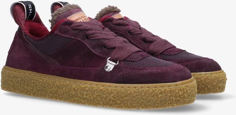 Shabbies Amsterdam Chewy Unna Sneaker Suède Bordeauxrood