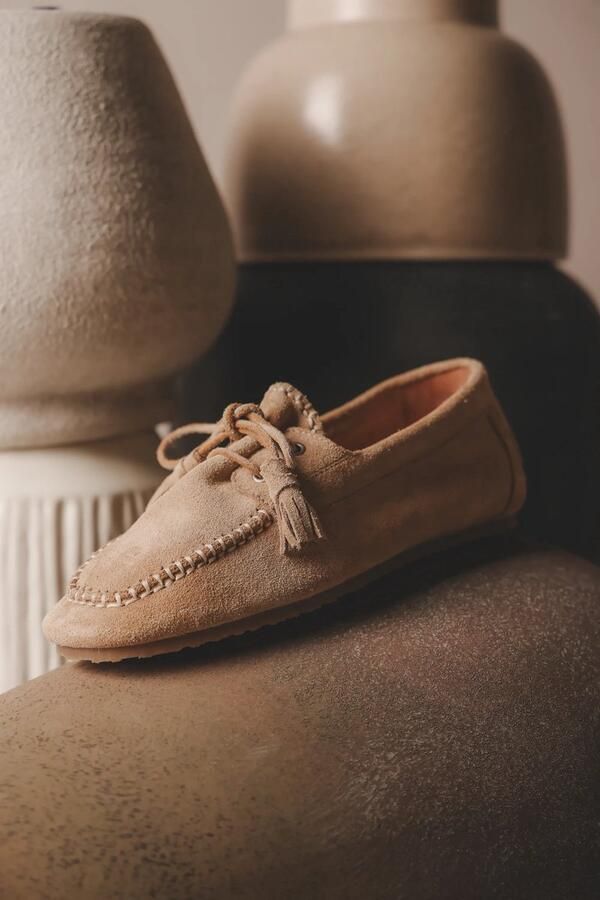 SHABBIES Mocassins Dames Ciska Mocca Suède Camel - Foto 9