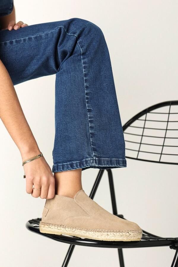 SHABBIES Espadrilles Dames Elche Lofa Suede Suède Beige