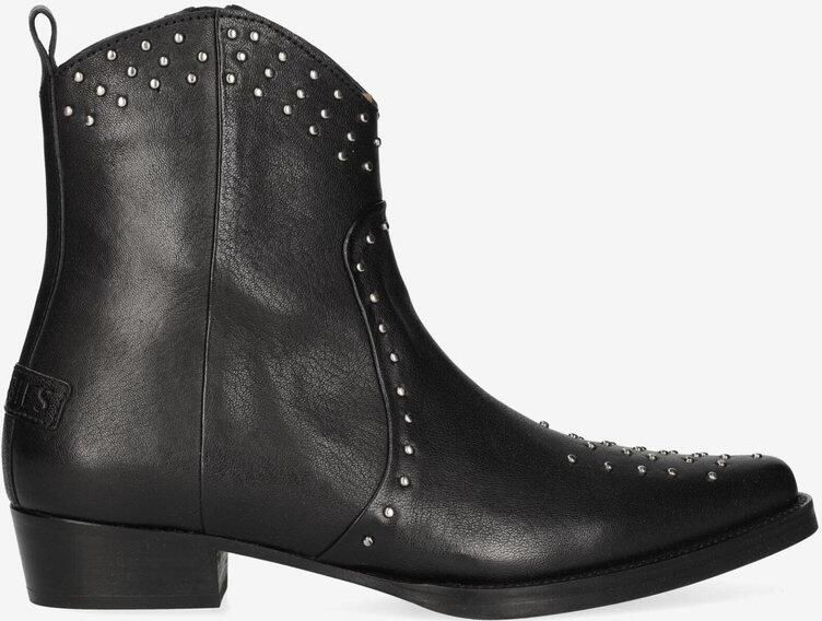 Shabbies Amsterdam Enkellaarzen Janina Ankie Studs Black Dames Laarzen