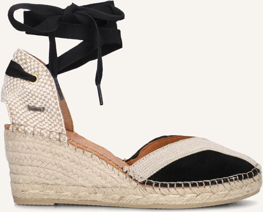 SHABBIES Espadrilles Dames Kaila Ki Seven Leer Zwart - Foto 4