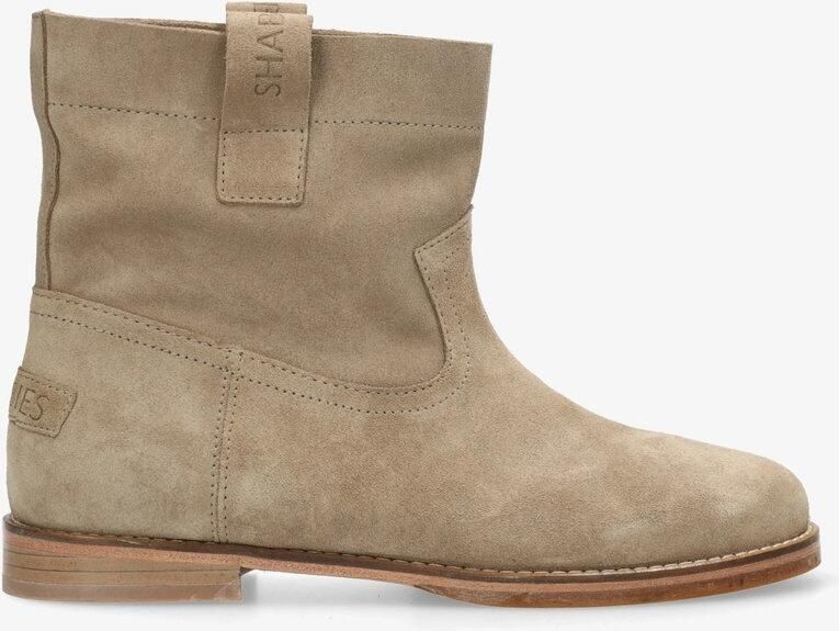 SHABBIES Enkellaarsjes Dames Festi Ankie Suède Taupe