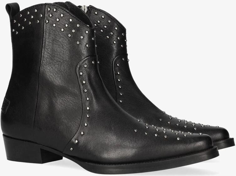 Shabbies Amsterdam Enkellaarzen Janina Ankie Studs Black Dames Laarzen