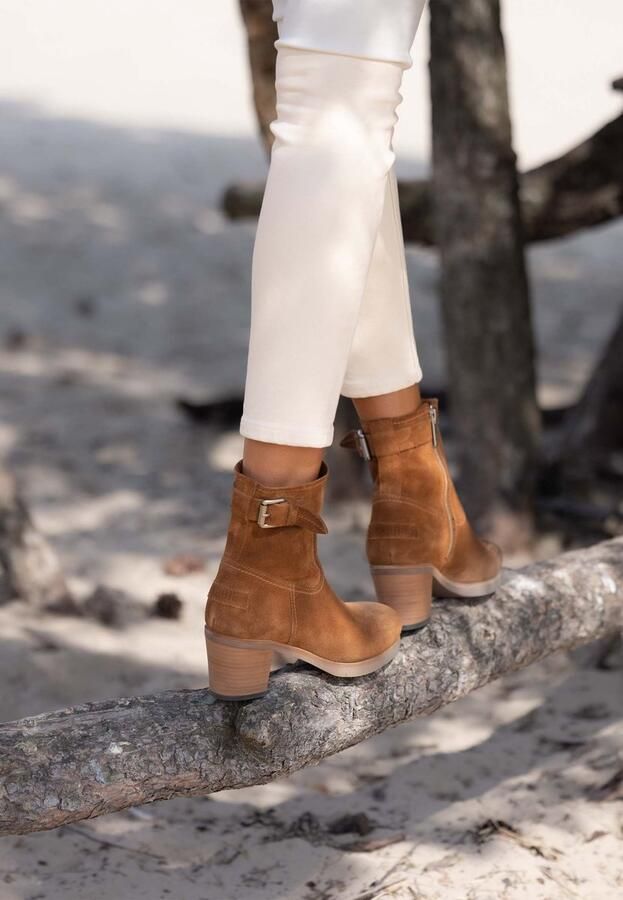 Shabbies Amsterdam Enkellaarzen Lieve Bika Taupe Dames Laarzen