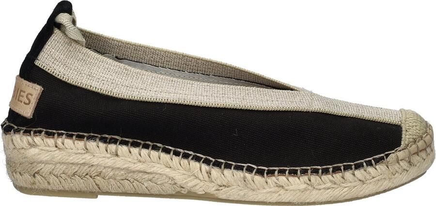 SHABBIES Espadrilles Dames Palma Kimono Canvas Zwart