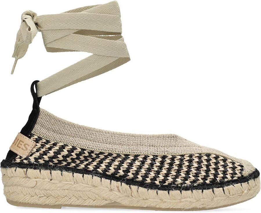 Shabbies Amsterdam Palma Kimono Espadrille Geweven Beige Zwart - Foto 4