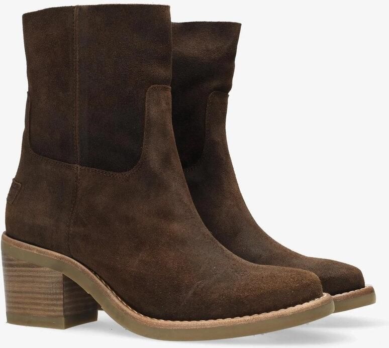 Shabbies Amsterdam Enkellaarzen Puk Ankie Donker Brown Dames Laarzen