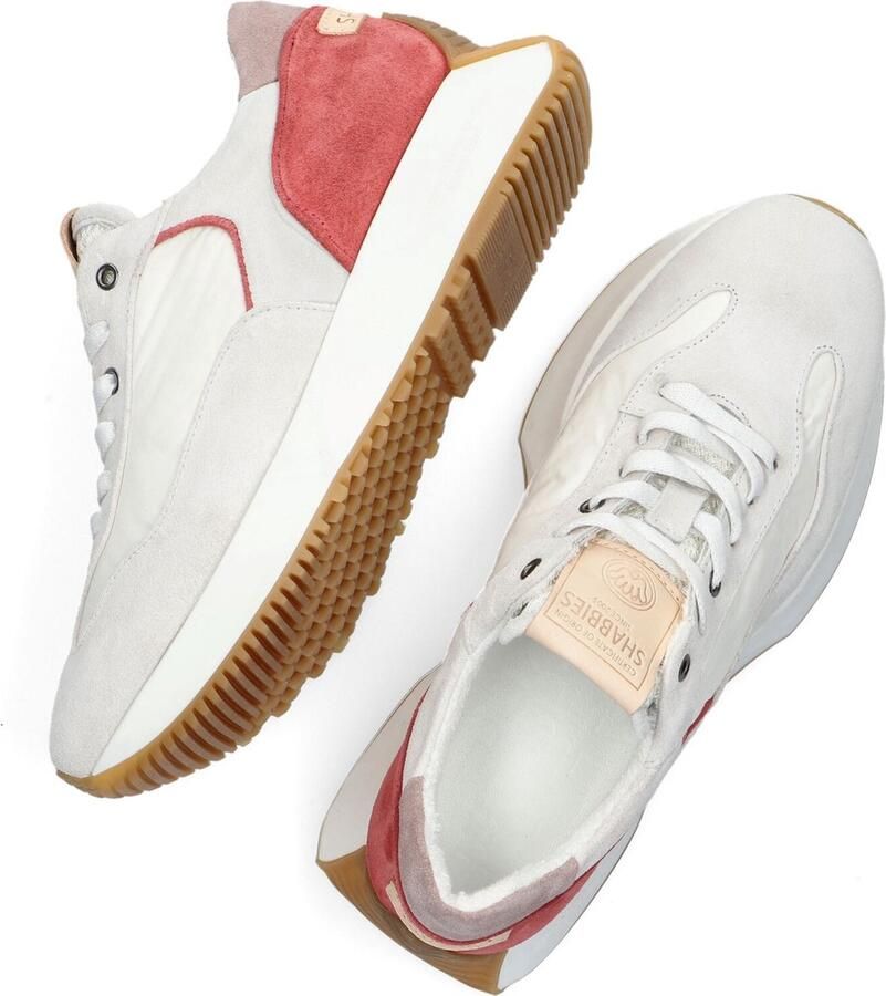 Shabbies Amsterdam Shabbies 101020285 Lage sneakers Leren Sneaker Dames Wit - Foto 4