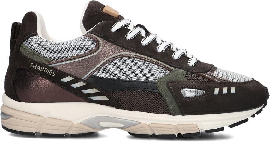 SHABBIES Lage Sneakers Dames Abbey Masha Suède Bruin - Foto 4