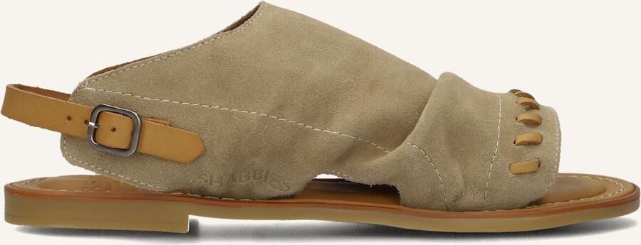 Shabbies Amsterdam Shabbies Dames Platte sandalen Angel Sleeve Beige Suède