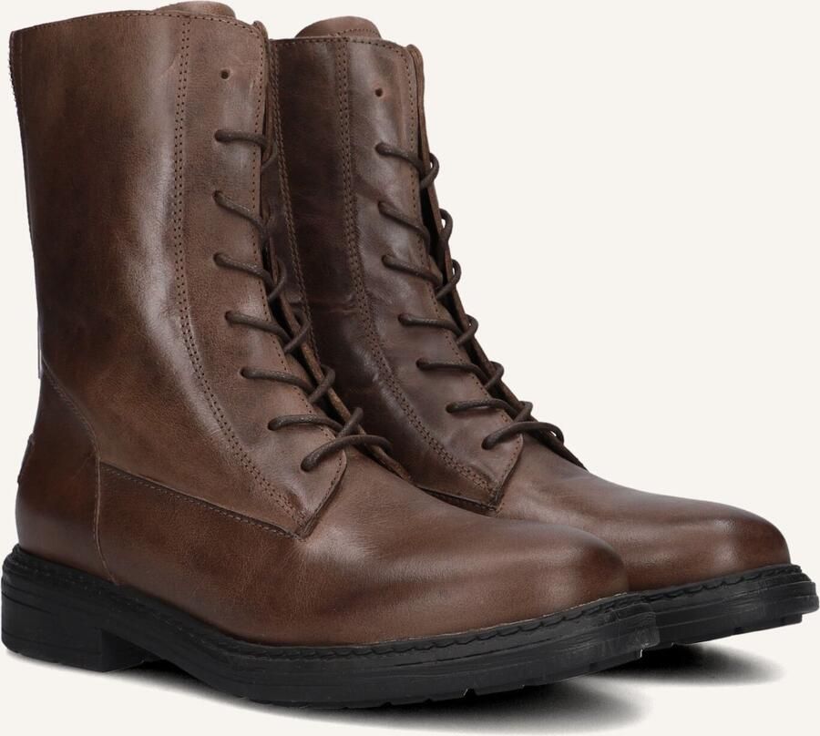 SHABBIES Veterboots Dames Duck Lacey Leer Bruin - Foto 2