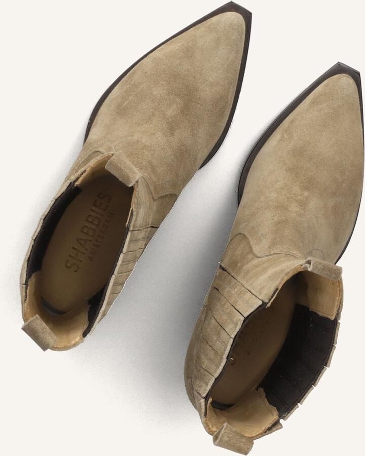 SHABBIES Enkellaarsjes Dames Jaymie Shelly Maat: 38 Materiaal: Suède Kleur: Taupe - Foto 2