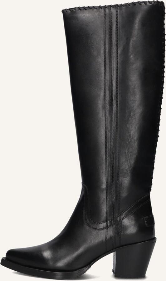 SHABBIES Hoge Laarzen Dames Jaymie Tuba Maat: 38 Materiaal: Leer Kleur: Zwart - Foto 2