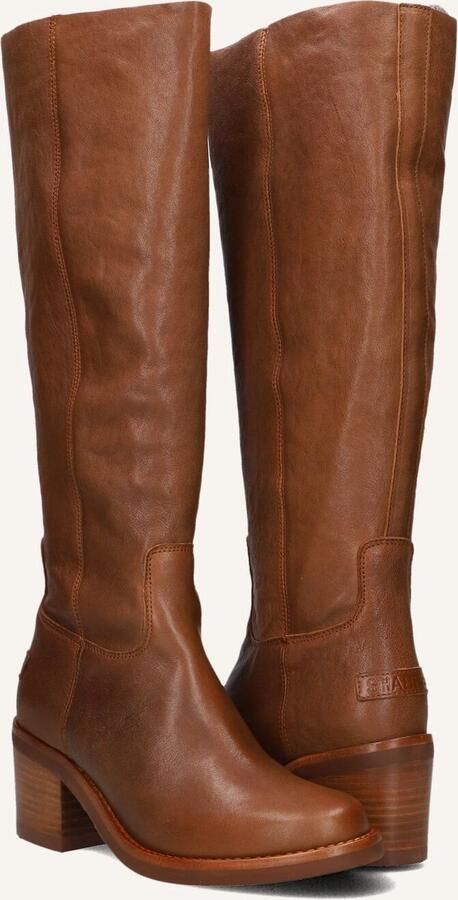 SHABBIES Hoge Laarzen Dames Puk Tuba Maat: 38 Materiaal: Leer Kleur: Bruin - Foto 2