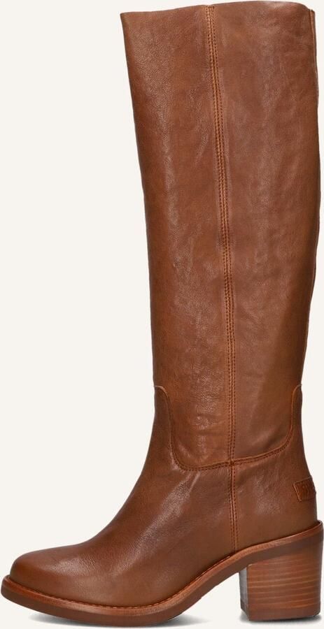 SHABBIES Hoge Laarzen Dames Puk Tuba Maat: 38 Materiaal: Leer Kleur: Bruin - Foto 2
