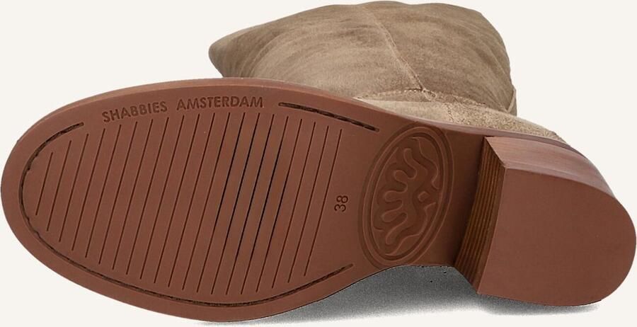 SHABBIES Hoge Laarzen Dames Puk Tuba Maat: 37 Materiaal: Suède Kleur: Taupe - Foto 3