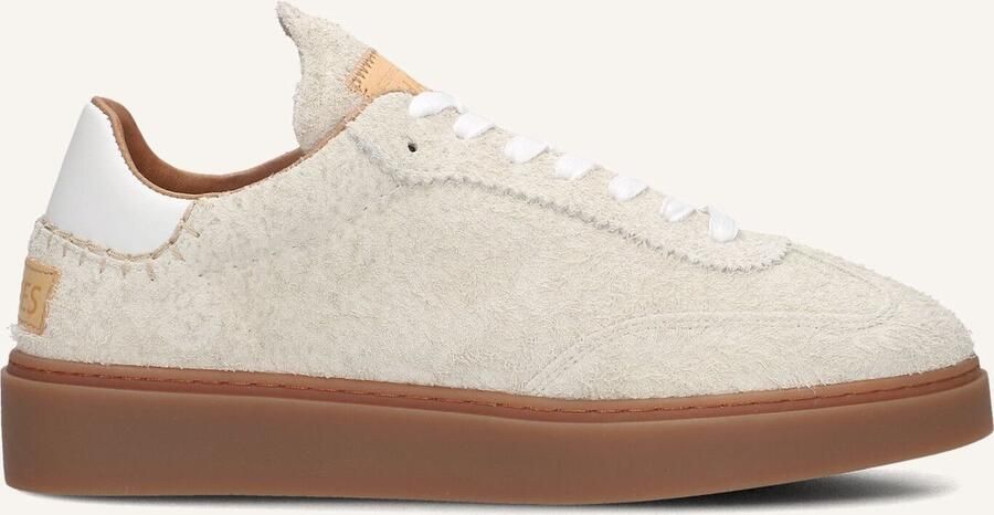 SHABBIES Lage Sneakers Dames Bossa Nuovo Suède Wit