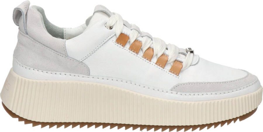 Shabbies Amsterdam Shabbies 101020381 Shs1454 Lage sneakers Leren Sneaker Dames Wit - Foto 8