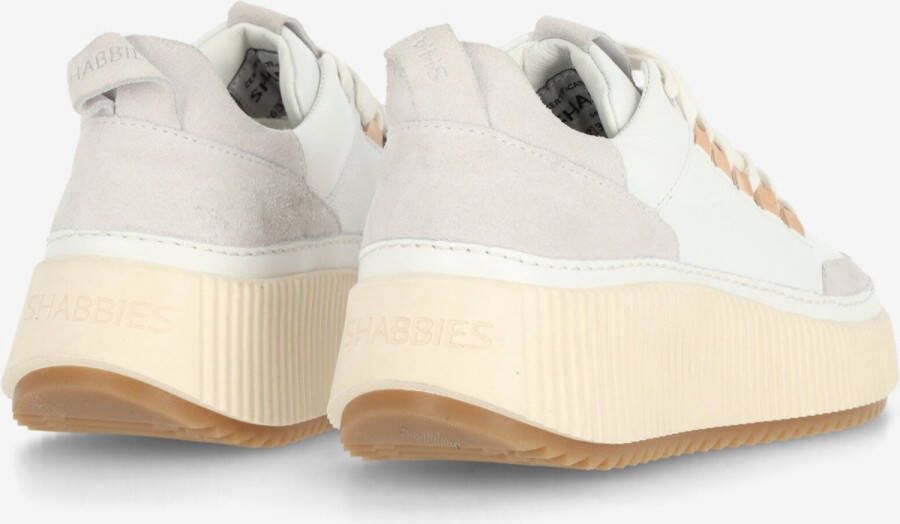 Shabbies Amsterdam Shabbies 101020381 Shs1454 Lage sneakers Leren Sneaker Dames Wit - Foto 6