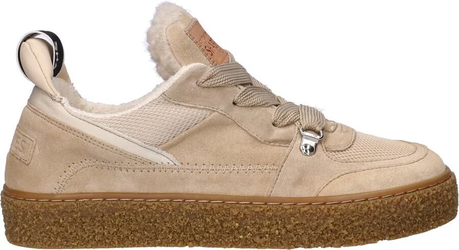 SHABBIES Lage Sneakers Dames Chewy Unna Maat: 36 Materiaal: Suède Kleur: Beige