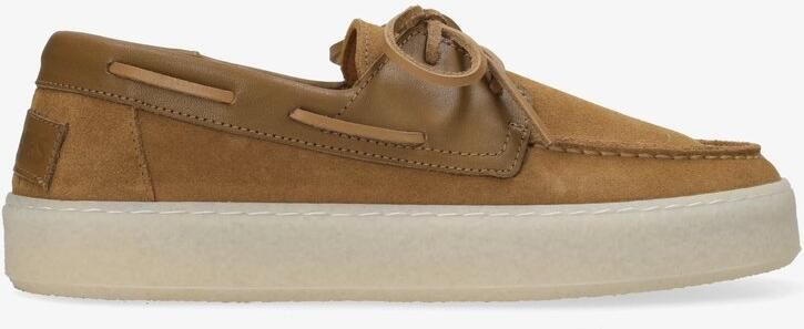 Shabbies Amsterdam Zenne Mocca boatshoe Suède Cognac