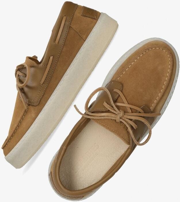 Shabbies Amsterdam Zenne Mocca Boatshoe Suède Cognac