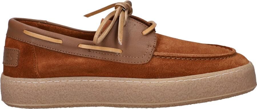Shabbies Amsterdam Zenne Mocca boatshoe Suède Cognac