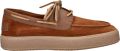Shabbies Amsterdam Zenne Mocca boatshoe Suède Cognac - Cognac