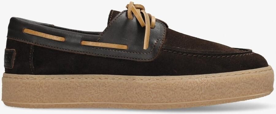 Shabbies Amsterdam ZENNE MOCCA Boatshoe suede Dark Brown
