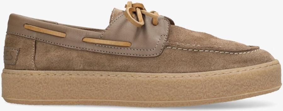 Shabbies Amsterdam ZENNE MOCCA Boatshoe suede Taupe