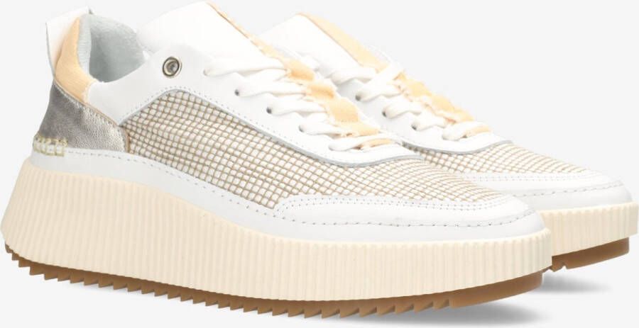 Shabbies Amsterdam Dames Sneakers Shabbies Chavi Maan Raffia White Silver Wit - Foto 2