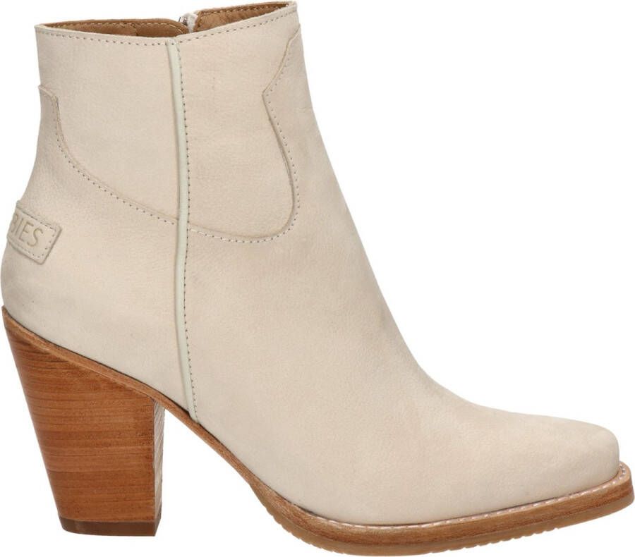 Shabbies Amsterdam Enkellaars western geschuurd leer beige