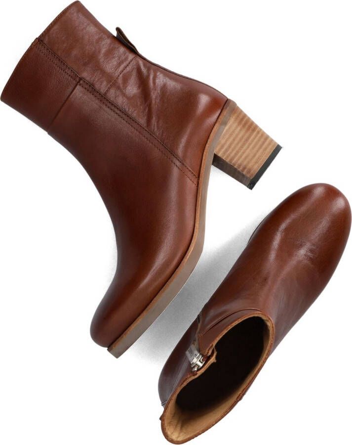 Shabbies Amsterdam Shabbies Lieve G Ankle Boot Enkellaarsjes Enkelboots met rits Dames Cognac