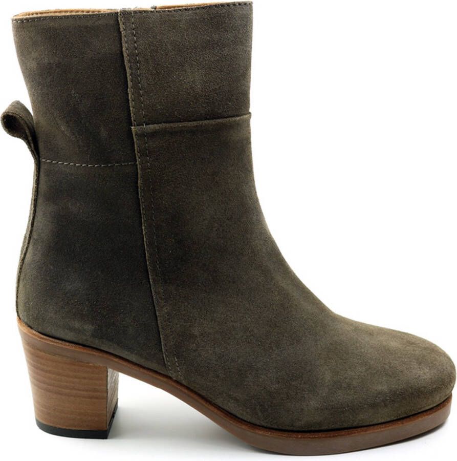 Shabbies Amsterdam Shabbies Lieve G Ankle Boot Enkellaarsjes Enkelboots met rits Dames Taupe - Foto 2