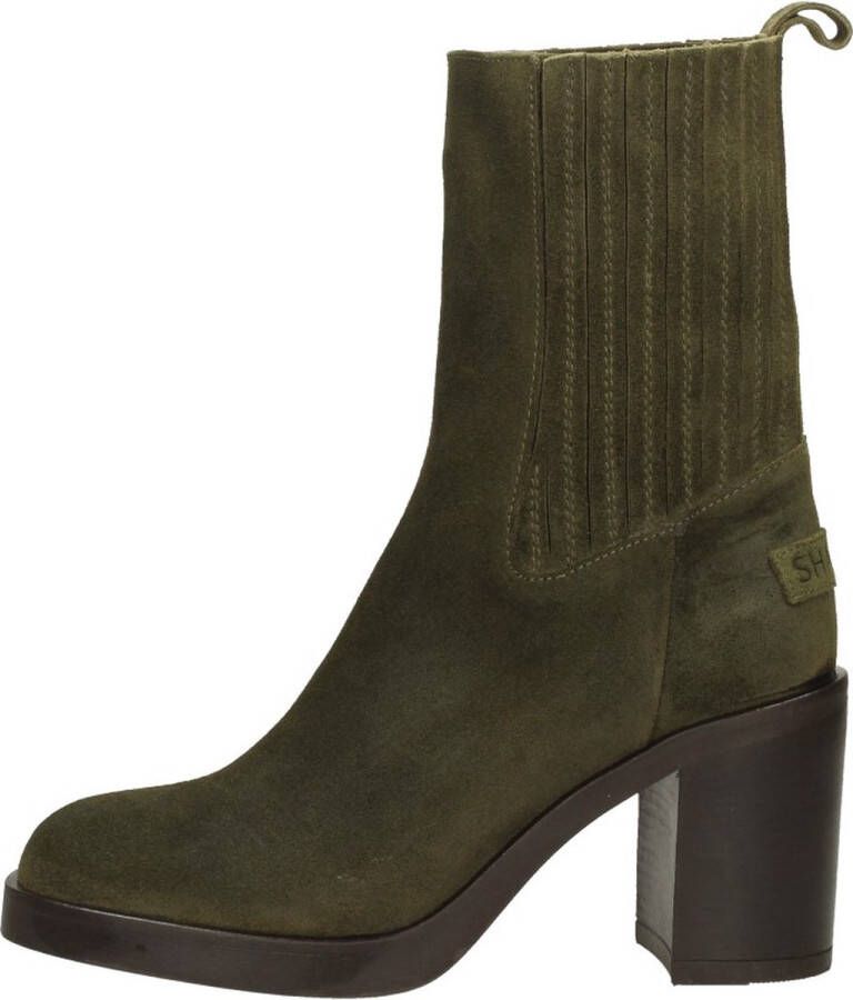 Shabbies Amsterdam Chelsea Boot Gewaxt Leer Olijf Dames Laarzen