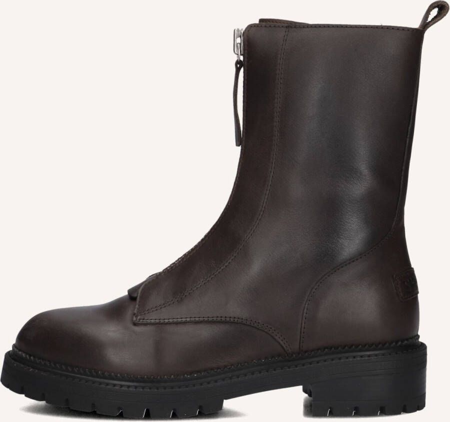 SHABBIES Enkelboots Dames Tirza Zipa Maat: 37 Materiaal: Leer Kleur: Taupe - Foto 2