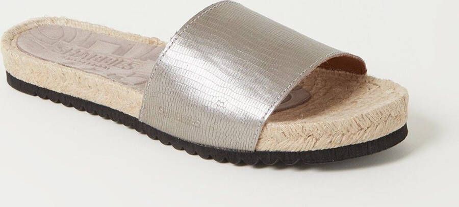 Shabbies Amsterdam Slipper van leer met metallic finish - Foto 1