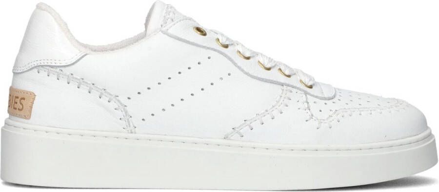 SHABBIES Lage Sneakers Dames Bossa Festa Maat: 42 Materiaal: Leer Kleur: Wit