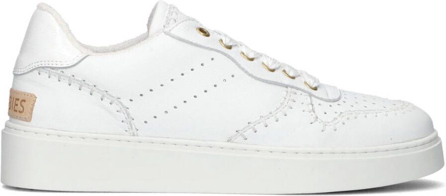 SHABBIES Lage Sneakers Dames Bossa Festa Maat: 42 Materiaal: Leer Kleur: Wit