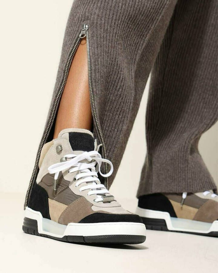 Shabbies Amsterdam Revin leren sneakers taupe bruin