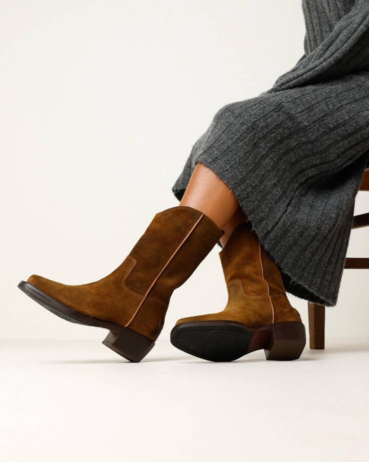 Shabbies Amsterdam Shabbies 192020137 Cowboylaarzen Western Laarzen Dames Bruin - Foto 3