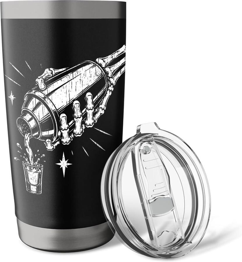Shaker Barkeeper Skelet Humor Bar Retro Dubbelwandige RVS Thermobeker