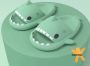 Sharkyslides Jumpytoys S JUMPYTOYS Badslippers Haai Slippers Kerstcadeau X-mas gift Kerstmis EVA Product GRINGO GREEN - Thumbnail 1