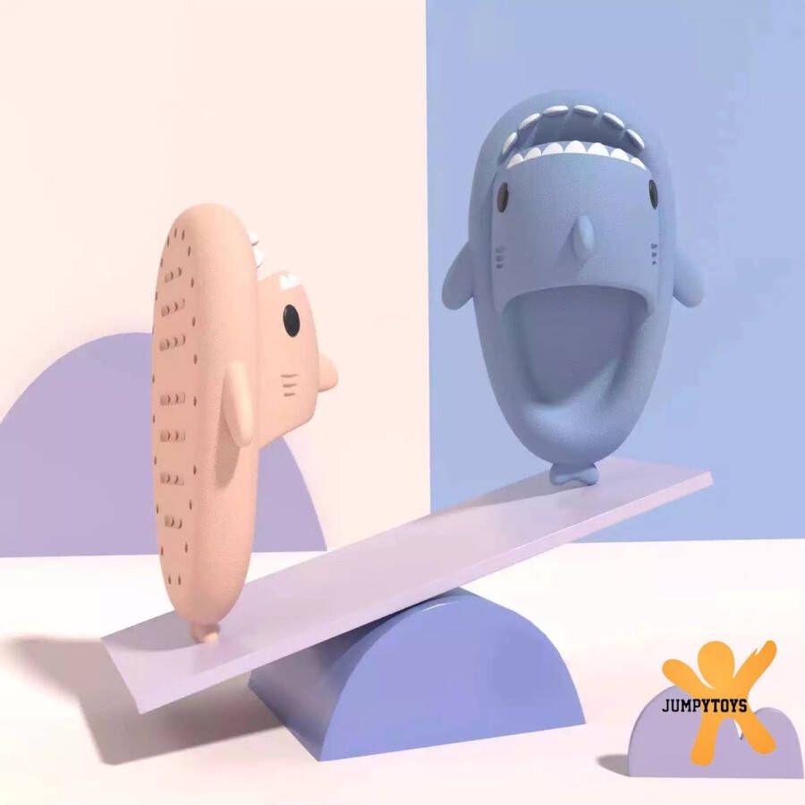 Sharkyslides Jumpytoys SHARKYSLIDES KIDS JUMPYTOYS Badslippers Haai Slippers EVA Product GRINGO GREEN